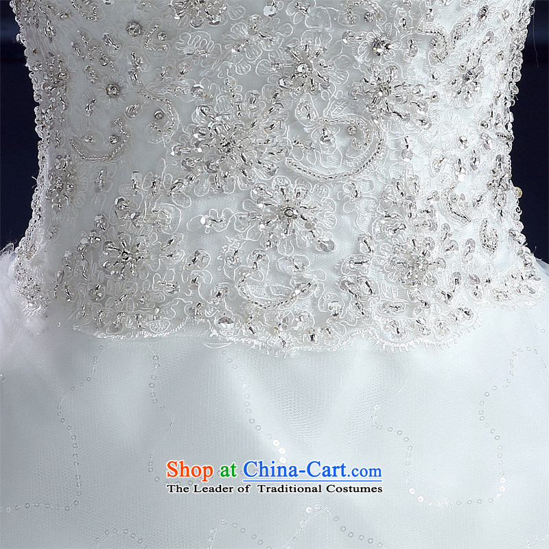 Honeymoon bride wedding dresses new summer 2015 new products and stylish word bride shoulder to shoulder with minimalist lace white XL, bride honeymoon shopping on the Internet has been pressed.