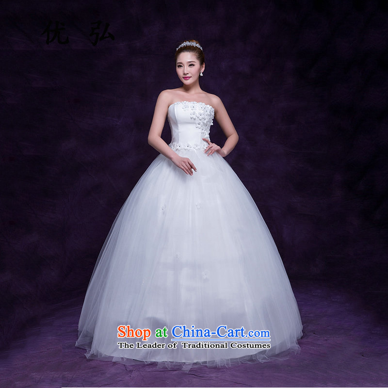 Optimize Video White gauze marriages wedding dresses and chest to Foutune of video thin flowers wedding dm5103 simple White XXL