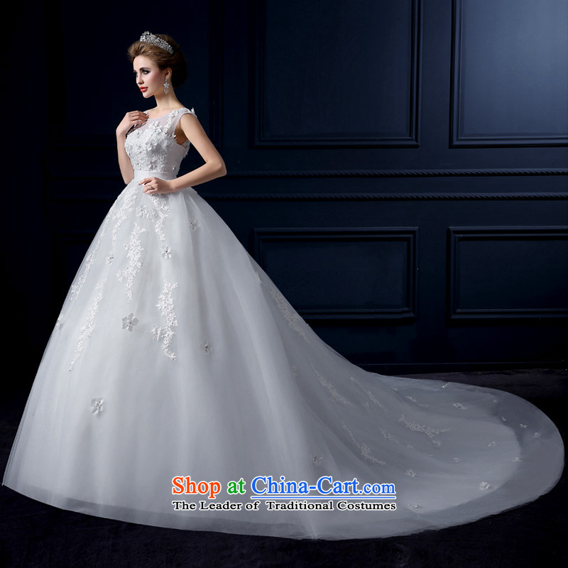 The leading edge of the Formosa lily wedding dresses 2015 new autumn and winter field shoulder tail wedding Korean lace align to wedding marriages sweet anointed chest video thin bon bon skirt white streak M yarn edge Lily , , , shopping on the Internet