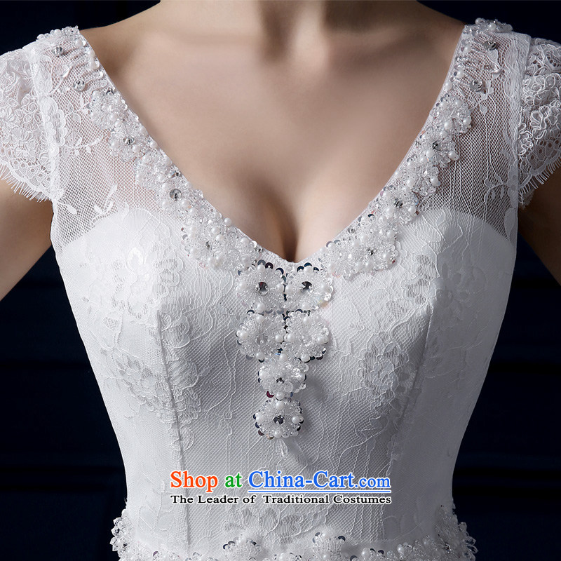 The leading edge of the Formosa lily wedding dresses 2015 new autumn and winter field shoulder crowsfoot wedding Korean lace tail wedding Sau San video thin sweet straps to erase chest to wedding XXL, white yarn edge Lily , , , shopping on the Internet