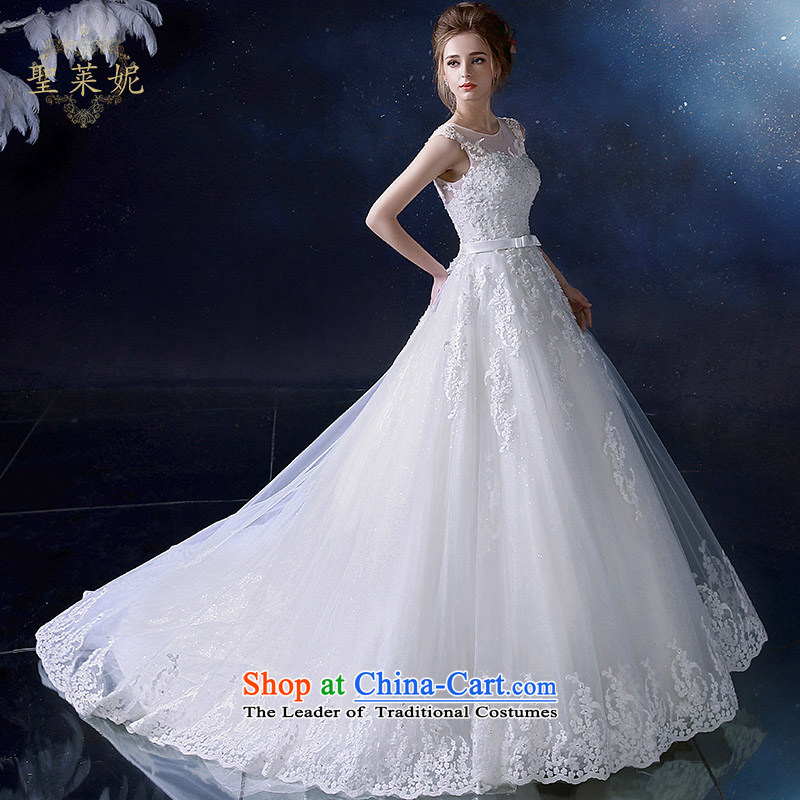 The Holy her wedding dresses continental new stylish shoulders lace tail, married to straighten the large white wedding dress White XL, holy her sheng lai ni) ( , , , shopping on the Internet