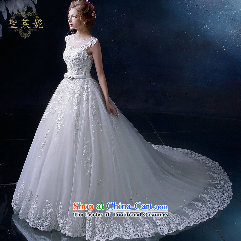 The Holy her wedding dresses continental new stylish shoulders lace tail, married to straighten the large white wedding dress White XL, holy her sheng lai ni) ( , , , shopping on the Internet