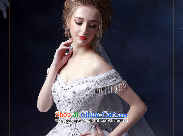 The Holy her wedding dress 2015 new large white water to drill one field in your shoulders, married to Korean sweet wedding dresses white L picture, prices, brand platters! The elections are supplied in the national character of distribution, so action, buy now enjoy more preferential! As soon as possible.
