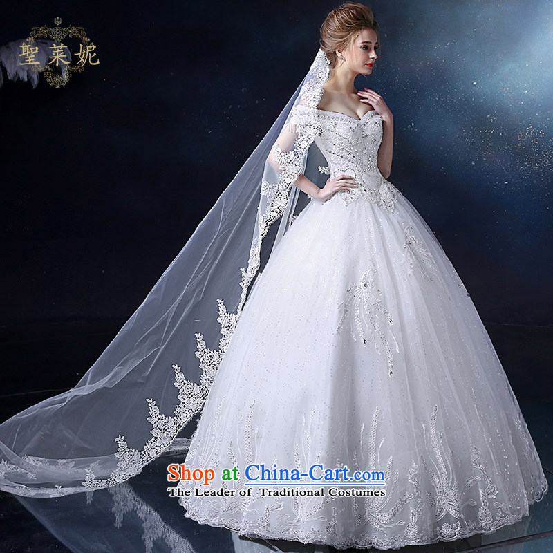The Holy her wedding dress 2015 new large white water to drill one field in your shoulders, married to Korean sweet white wedding dresses , L, holy her sheng lai ni) ( , , , shopping on the Internet