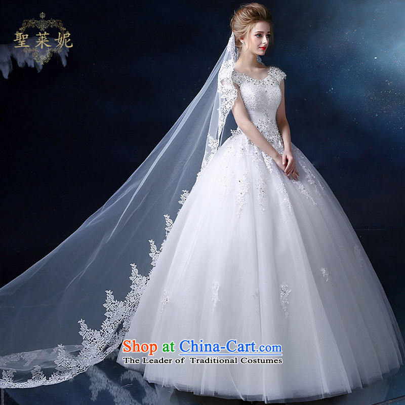 The Holy her wedding dress 2015 New 2 shoulder bags shoulder wedding lace round-neck collar align to bind with a large number of female Korean style white dresses , L, holy custom her lai ni) sheng , , , shopping on the Internet