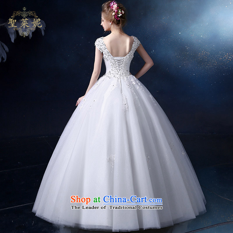 The Holy her wedding dress 2015 New 2 shoulder bags shoulder wedding lace round-neck collar align to bind with a large number of female Korean style white dresses , L, holy custom her lai ni) sheng , , , shopping on the Internet