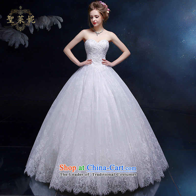 The Holy her wedding dress 2015 new large flower bon bon skirt, married to larger continental style wedding dresses bride white S