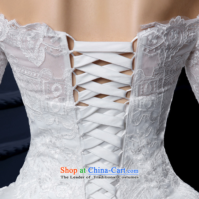 The leading edge of the Formosa lily wedding dresses 2015 new autumn and winter field shoulder tail wedding Korean lace straps wedding fashion bride anointed chest to wedding video thin white tail M yarn edge Lily , , , shopping on the Internet
