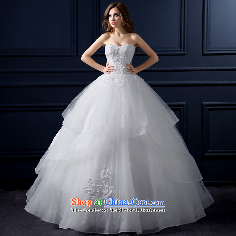 The leading edge of the Formosa lily wedding dresses 2015 autumn and winter new anointed chest bon bon skirt sweet lace straps to align the wedding pregnant women can be customized for larger bride tail wedding White M yarn edge Lily , , , shopping on the