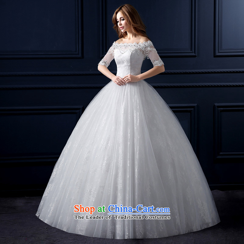 The leading edge of the Formosa lily wedding dresses 2015 new autumn and winter Korean lace a field to align the shoulder wedding marriages bon bon skirt Sau San video thin anointed chest trailing white wedding , L, yarn edge Lily , , , shopping on the In