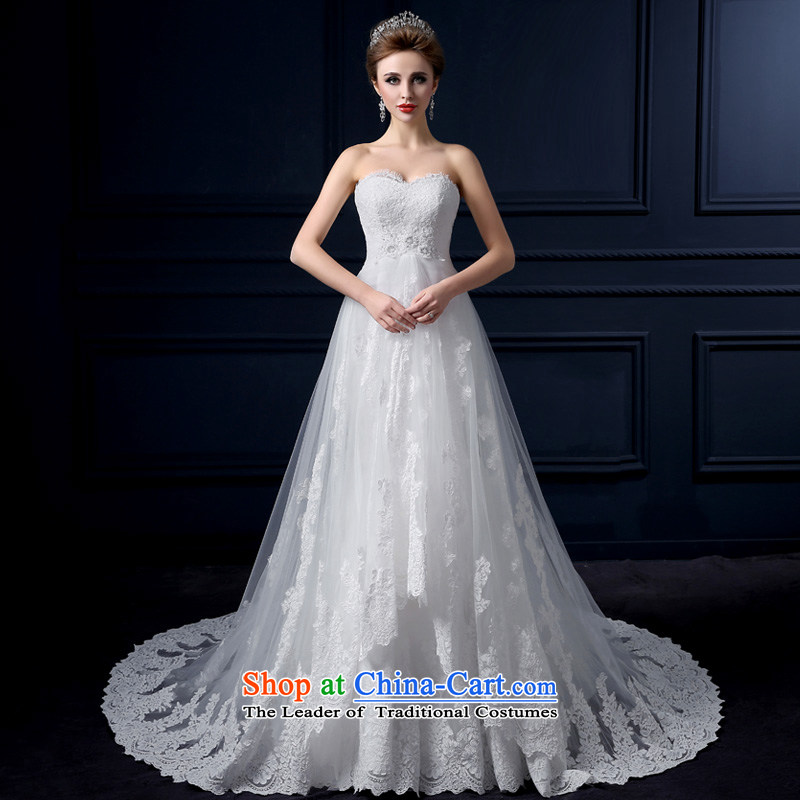 The leading edge of the Formosa lily wedding dresses 2015 new autumn and winter and chest crowsfoot wedding Korean lace graphics package and a crowsfoot small thin tail marriages stylish straps wedding white L, yarn edge Lily , , , shopping on the Interne