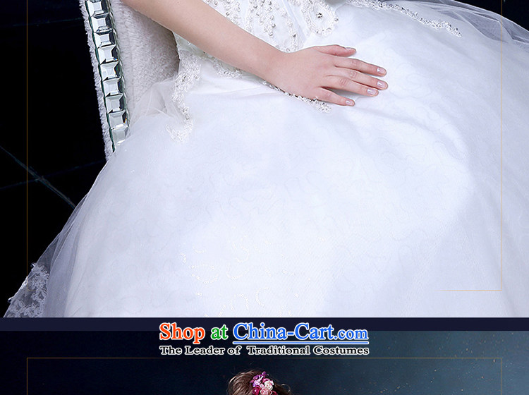 The Holy her wedding dress bride slotted shoulder Wedding 2015 new water drilling lace married to straighten the largest women's princess bon bon skirt dress white S picture, prices, brand platters! The elections are supplied in the national character of distribution, so action, buy now enjoy more preferential! As soon as possible.