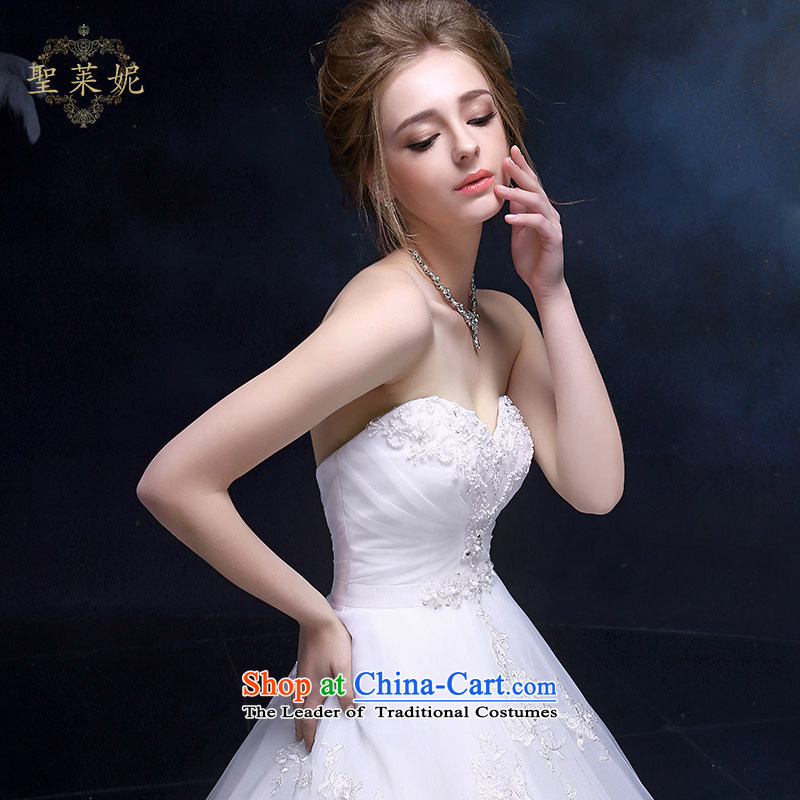 The Holy her wedding dress bride women princess wedding continental palace to his chest and large numbers of marriage and chest dress custom skirt her Holy One white, L (lai ni) sheng , , , shopping on the Internet