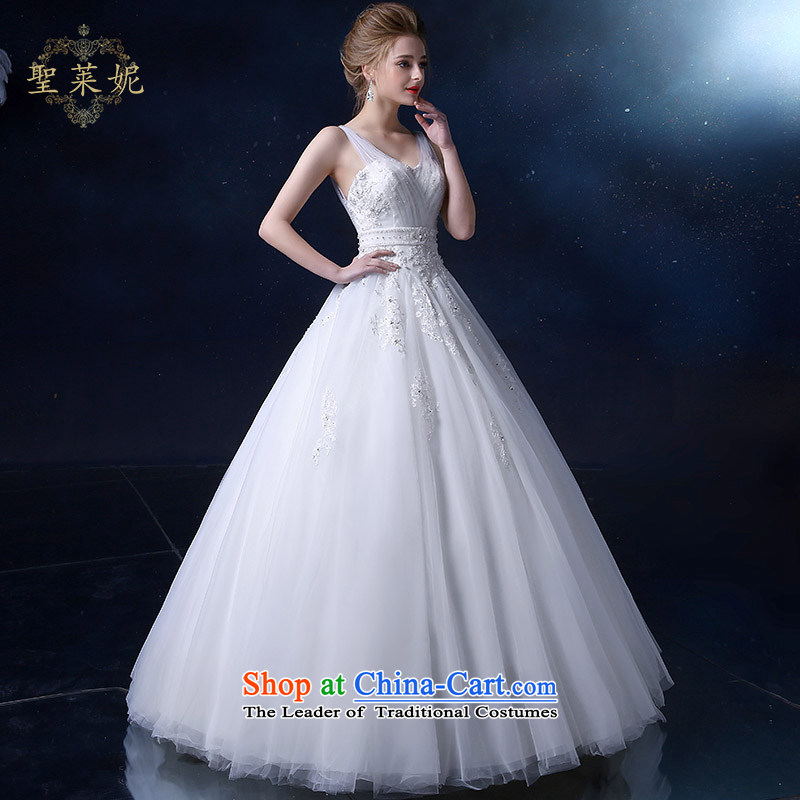 The Holy her wedding dress 2015 new large shoulders Top Loin of Ms. thin Korean graphics marriage wedding dress white L, holy her sheng lai ni) ( , , , shopping on the Internet