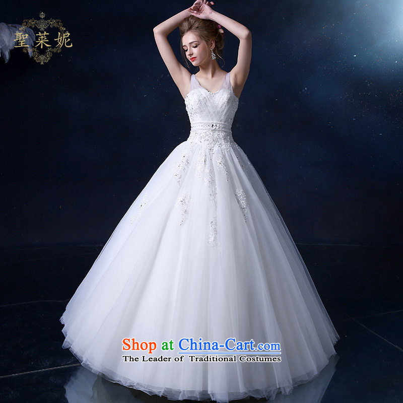 The Holy her wedding dress 2015 new large shoulders Top Loin of Ms. thin Korean graphics marriage wedding dress white L, holy her sheng lai ni) ( , , , shopping on the Internet
