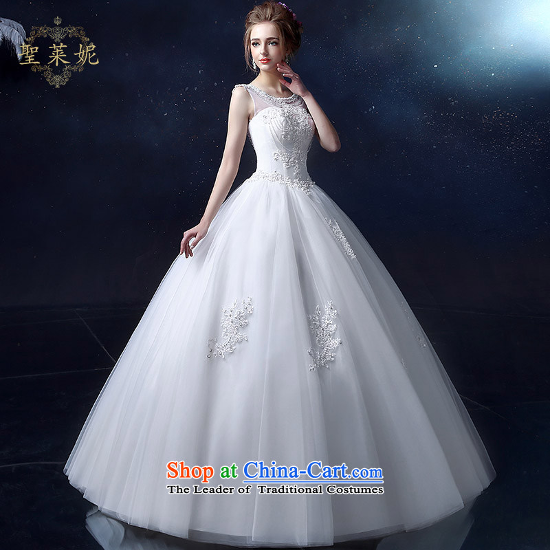 The Holy her wedding dress 2015 Spring_Summer new Korean Word format your shoulders to customize the bride video thin women shoulders wedding white S