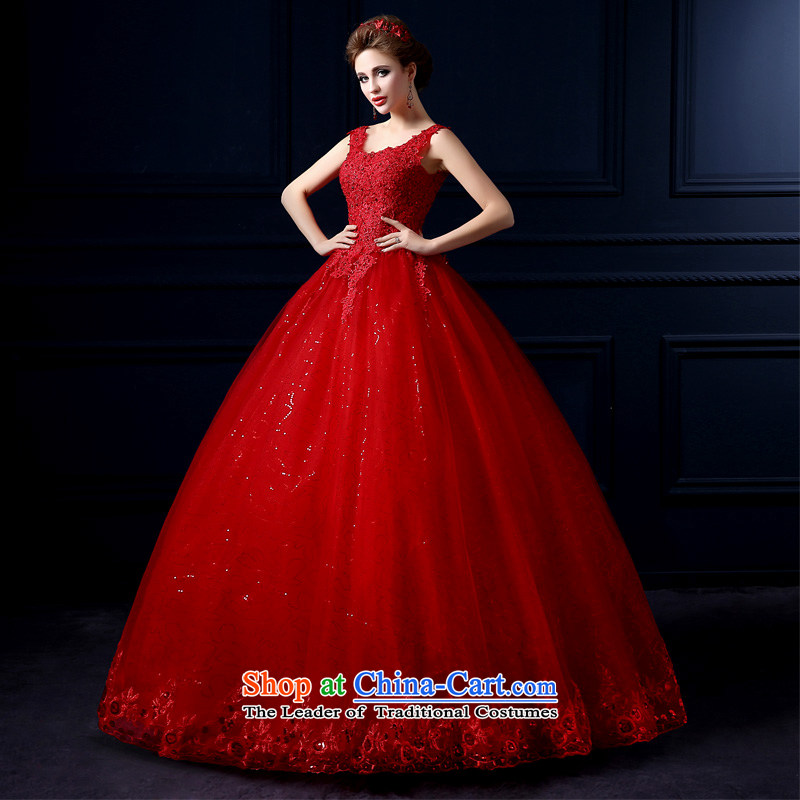 The leading edge of the Formosa lily wedding dresses 2015 new autumn and winter field shoulder wedding Korean lace shoulders wedding red marriages bon bon skirt large graphics skinny tail red XXL, yarn edge Lily , , , shopping on the Internet