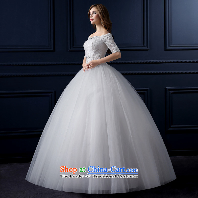 The leading edge of the Formosa lily wedding dresses 2015 new autumn and winter field shoulder lace wedding code graphics thin marriages of Korean sweet words to his chest bon bon skirt wedding White XL, yarn edge Lily , , , shopping on the Internet