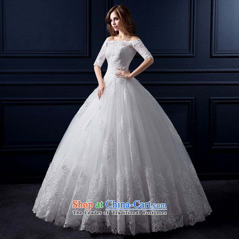 The leading edge of the Formosa lily wedding dresses new Word 2015 winter your shoulders to wedding Korean lace anointed chest wedding marriages bon bon skirt sweet straps for larger tail White M yarn edge Lily , , , shopping on the Internet