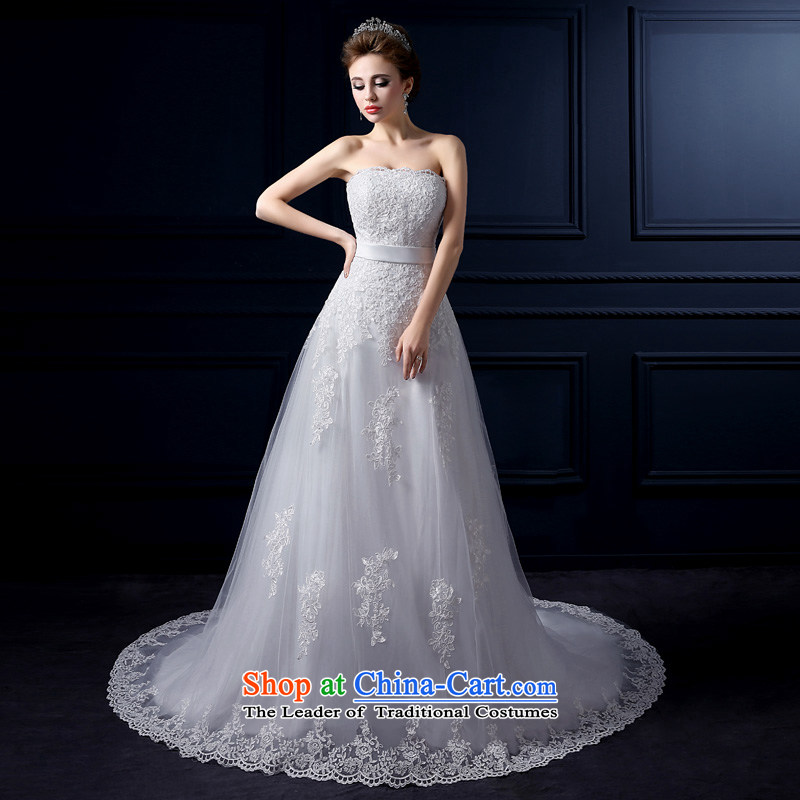 The leading edge of the Formosa lily wedding dresses new 2015 autumn and winter Korean lace crowsfoot wedding packages and small drag Sau San Mei Chest anointed graphics thin crowsfoot marriages yarn bon bon skirt white S yarn edge Lily , , , shopping on