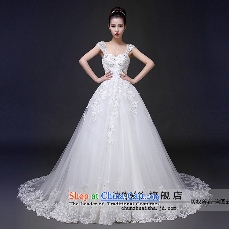 2015 bride quality custom word shoulder and chest straps spring wedding dresses red stylish long tail luxury yarn, bride photography white pictures, drag 100CM price, brand platters! The elections are supplied in the national character of distribution, so action, buy now enjoy more preferential! As soon as possible.