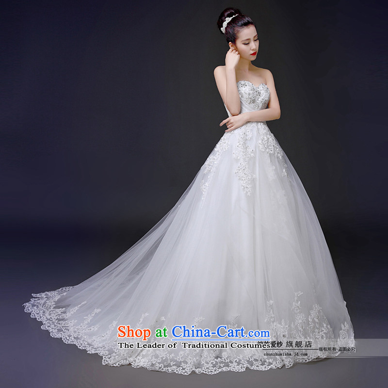 2015 bride quality custom word shoulder and chest straps spring wedding dresses red stylish long tail luxury yarn, bride photography white 100CM, pure love bamboo drag yarn , , , shopping on the Internet