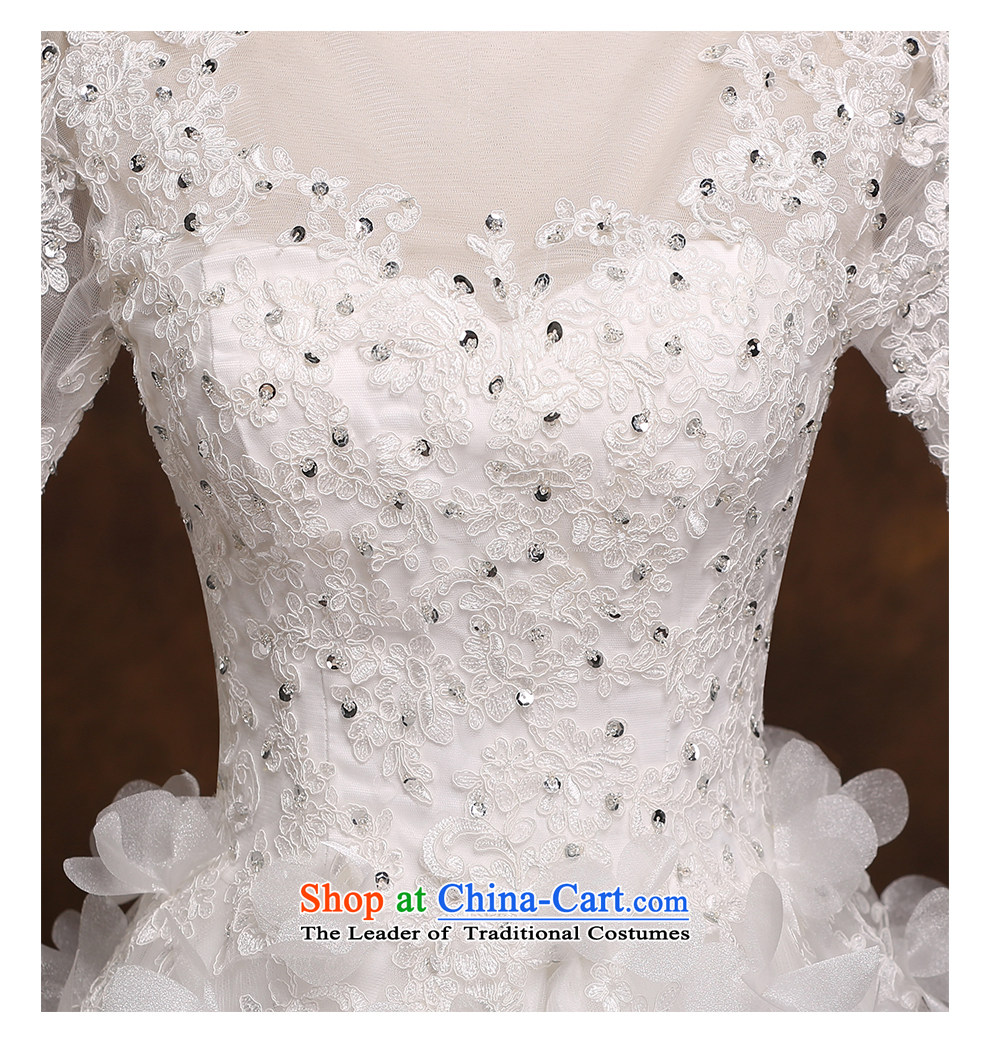 The beautiful word yarn shoulder small trailing wedding bride wedding sexy back round-neck collar short sleeve with bore the tether strap Wedding 2015 new products photo building factory outlet White M picture, prices, brand platters! The elections are supplied in the national character of distribution, so action, buy now enjoy more preferential! As soon as possible.