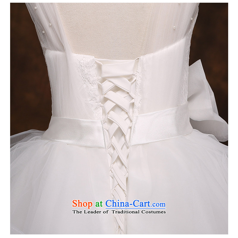 The beauty of the strap to align the lace A swing wedding stylish and simple Korean Sau San tie features a Bow Tie 2015 new marriages wedding dresses , the beautiful white yarn (nameilisha) , , , shopping on the Internet