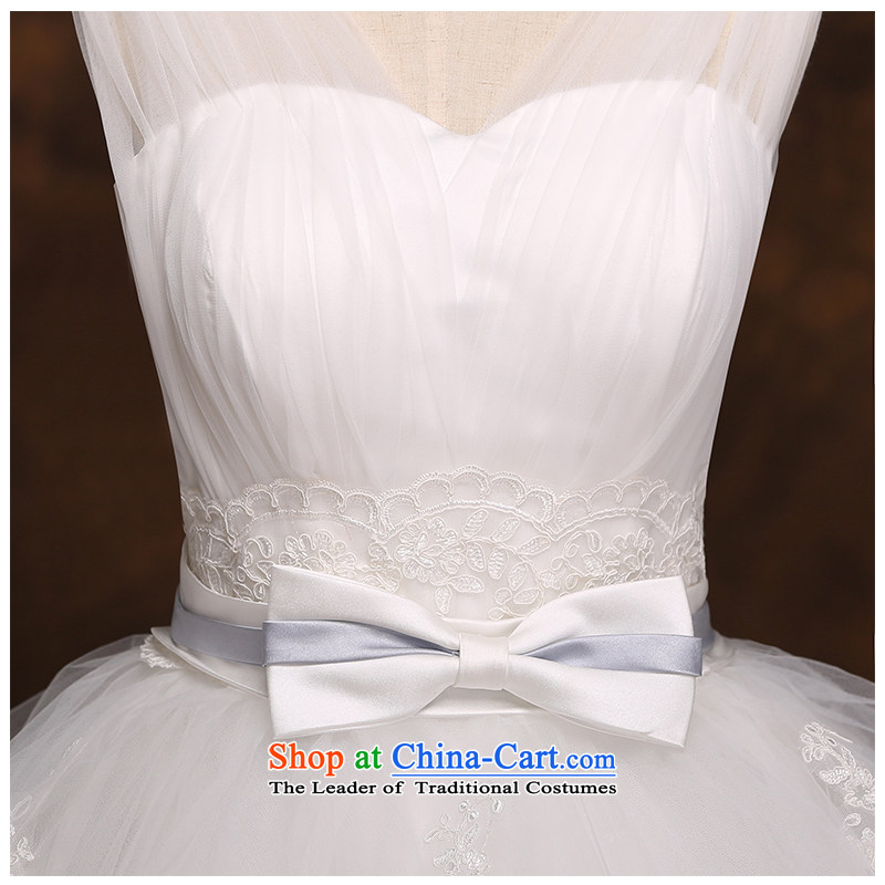 The beautiful bride yarn shoulder straps to align the wedding V-neck a field with minimalist Korean style large tie 2015 New Product Packages   large email a made-to-white customizable, the beautiful yarn (nameilisha) , , , shopping on the Internet