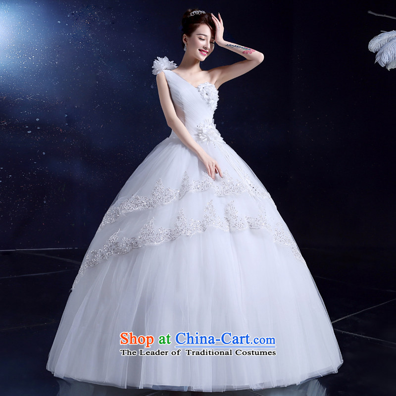 2015 Summer wedding dresses bride wedding dress to align the minimalist japanese and rok larger shoulder hunsha FLOWER WHITE M honor services-leung , , , shopping on the Internet