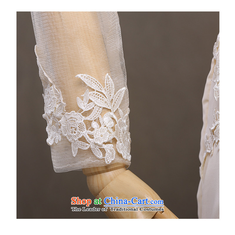 The beauty of the new 2015 Sau San package and small trailing wedding foutune crowsfoot video thin straps lace shoulders strap round-neck collar back marriages wedding white m of beautiful yarn (nameilisha) , , , shopping on the Internet
