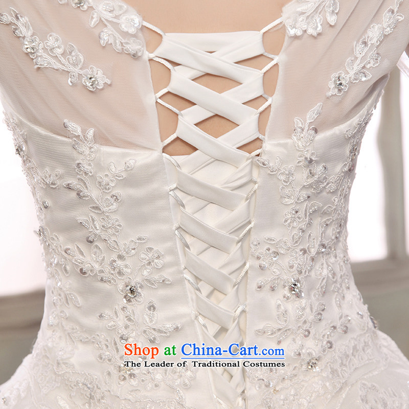 The leading edge of the korea days Wedding 2015 autumn and winter new alignment to lace the word in the Cuff shoulder wedding dress 1610 S 1.9 feet waistline white, dream of certain days , , , shopping on the Internet