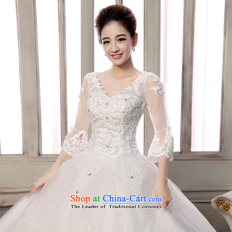 The leading edge of the korea days Wedding 2015 autumn and winter new alignment to lace the word in the Cuff shoulder wedding dress 1610 S 1.9 feet waistline white, dream of certain days , , , shopping on the Internet