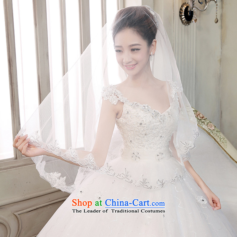 The leading edge of the field days shoulder Wedding 2015 autumn and winter new Korean brides to align the wedding wedding wedding dress 1702 White M 2.0 ft waistline, dream of certain days , , , shopping on the Internet