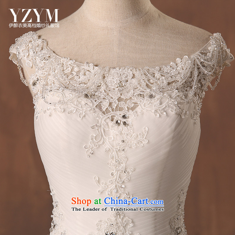 El drunken American wedding dresses yi 2015 new stylish married a field shoulder lace large tail can be removed from the wedding code thick mm video thin bride wedding sexy engraving align to + Removable Tail XL, El drunken American.... Yi shopping on the