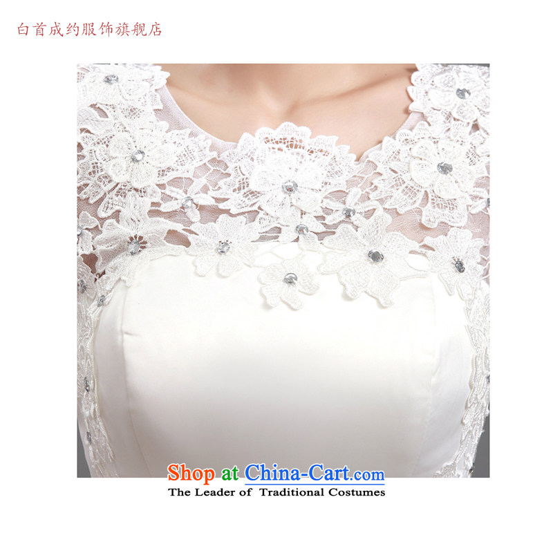 The first white into about Gao Yuanyuan wedding dresses in cuff lace a field shoulder retro Sau San wedding goddess stars of the same 2015 Autumn, White M white first into about shopping on the Internet has been pressed.