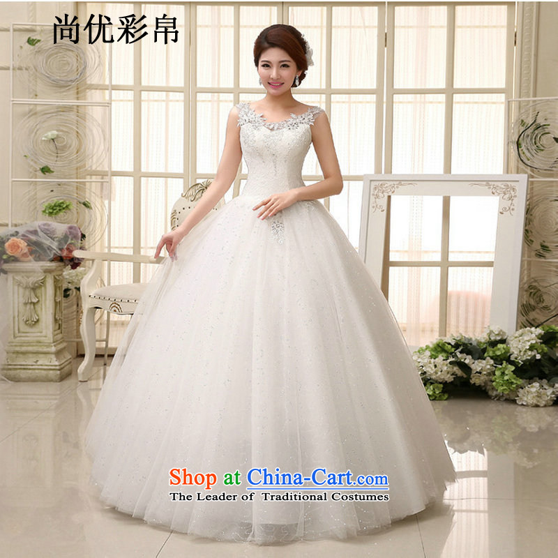 There is also optimized 8D marriage wedding dresses new spring and summer shoulders video thin Korean bridal lace engraving wedding dresses xs1017 m White M