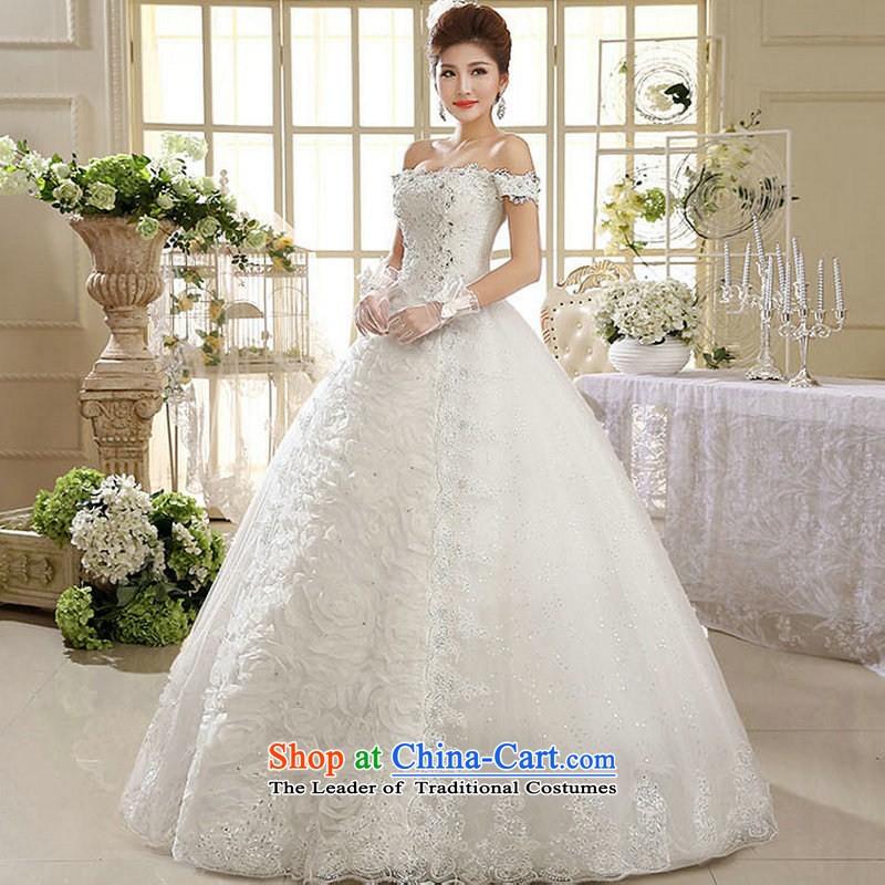 There is also a 9Optimize shoulder for wedding dresses to align the new spring and summer lace water drilling bride Korean Princess retro minimalist xs1021 m White XL, yet optimized color 8D , , , shopping on the Internet