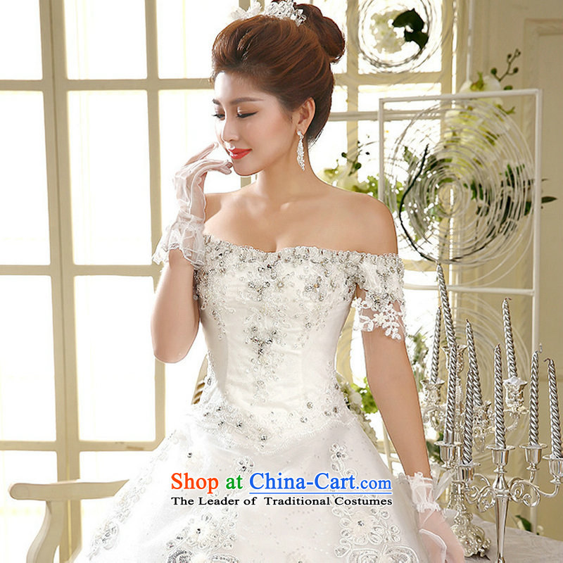 Wedding dresses are optimized color 8D new Korean word on chip align the shoulder diamonds to graphics thin bride wedding xs1023 m White XL, yet also optimize 8D , , , shopping on the Internet