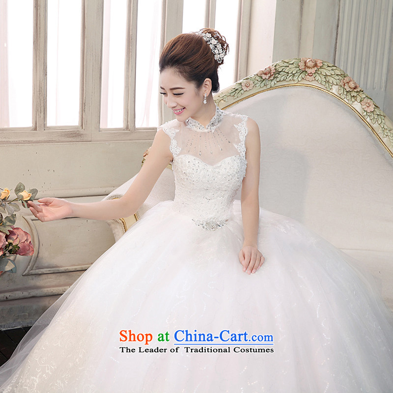 The leading edge of the wedding dresses Day 2015 autumn and winter new Korean word package your shoulders to wedding 1611 White M 2.0 ft waistline, dream of certain days , , , shopping on the Internet