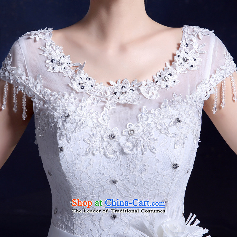 2015 Korean wedding dress white wedding dress bride wedding dress bows large services align to the new summer white 2XL, honor services-leung , , , shopping on the Internet