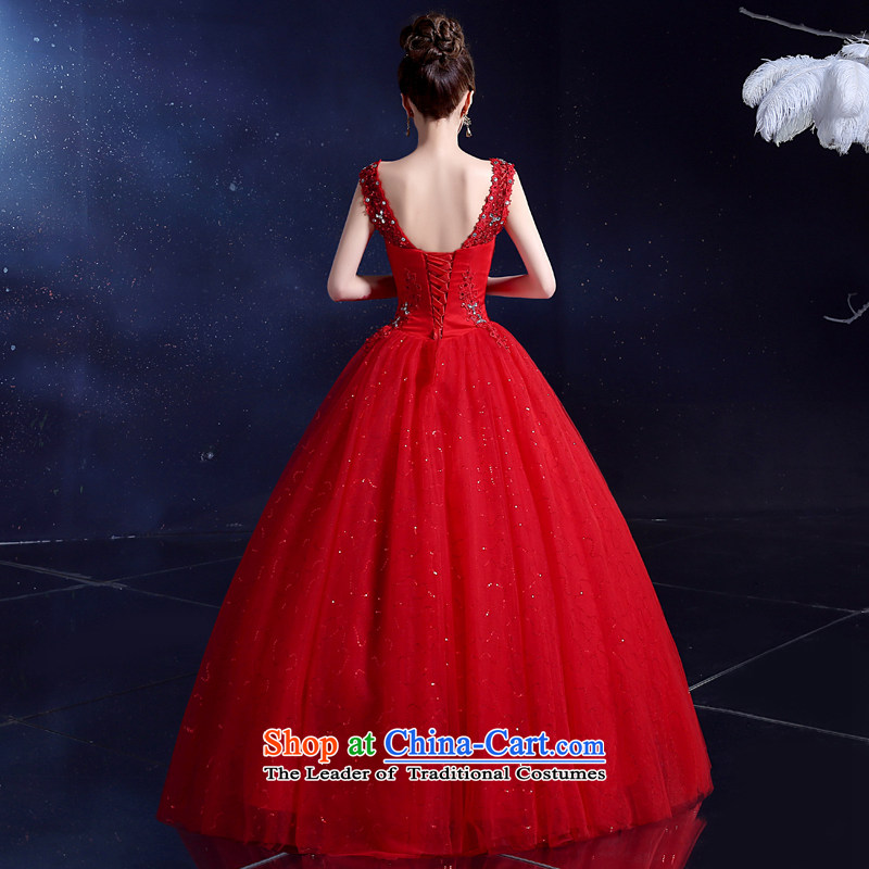 2015 Korean wedding dress bride wedding dress to align the summer shoulders and sexy deep V-Neck wedding dress lace red S honor services-leung , , , shopping on the Internet