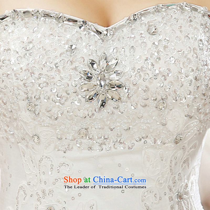 There is also a grand ultra-compact flash optimization Diamond Video thin wiping the Chest Sau San water drilling wedding dresses Korean continental princess xs2032 lace white , L, yet optimized color 8D , , , shopping on the Internet
