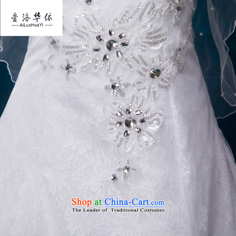 Summer 2015 new high-end wedding dress lace princess A skirt a field to align the shoulder straps Sau San Wedding White M4 China in accordance with , , , Love shopping on the Internet