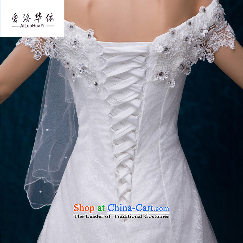 Summer 2015 new high-end wedding dress lace princess A skirt a field to align the shoulder straps Sau San Wedding White M4 China in accordance with , , , Love shopping on the Internet