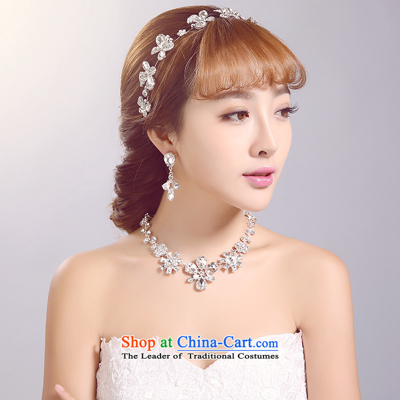 Ferrara 2015 new bride Head Ornaments necklaces ear ornaments kit white flowers irrepressible bride crown wedding accessories accessories white irrepressible head ornaments, full set of Ferrara wedding (FELALA) , , , shopping on the Internet