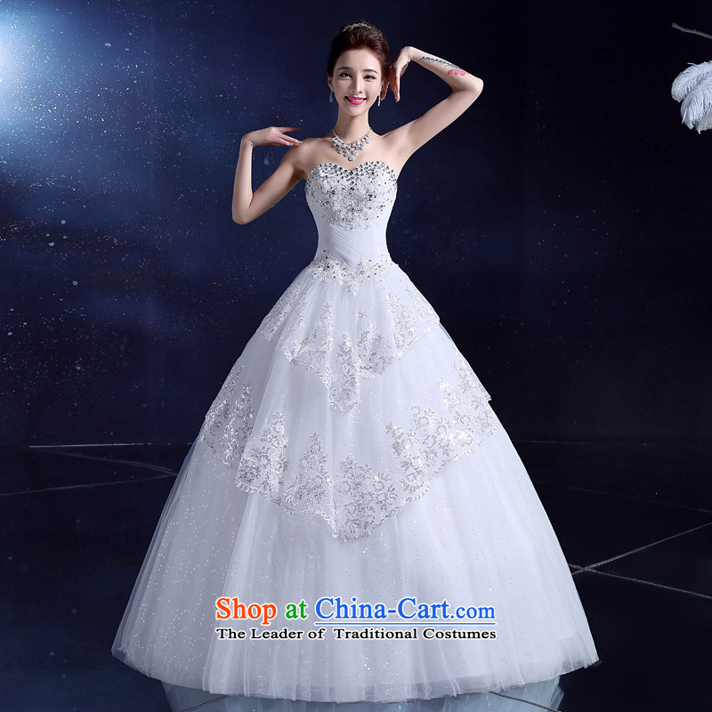 The privilege of serving-leung 2015 new wedding dresses and chest off-chip parquet diamond jewelry lace multi-level Korean to align the privilege of serving white XXL, Sau San-leung , , , shopping on the Internet