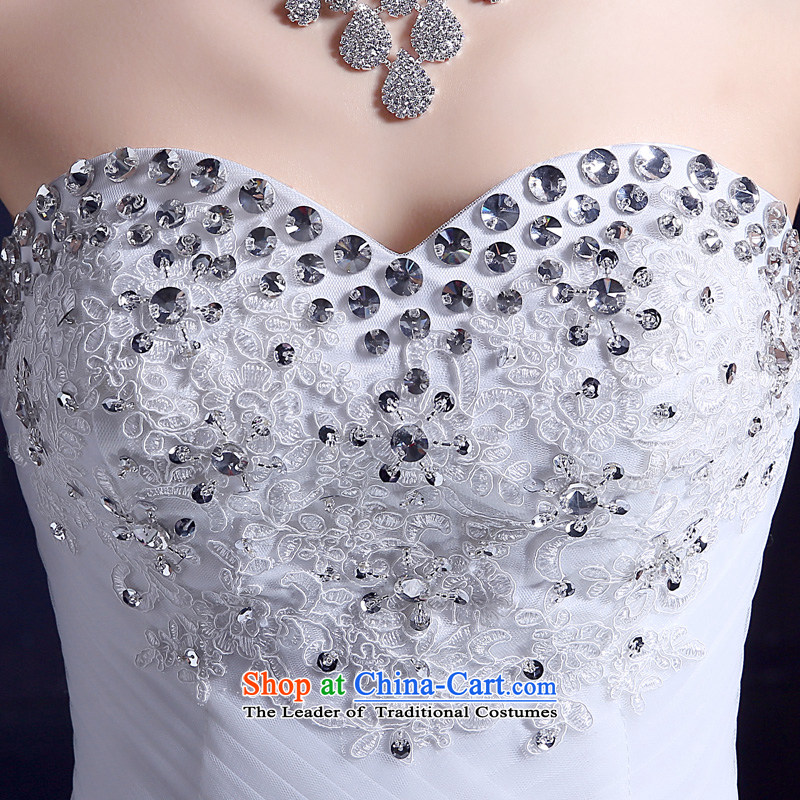 The privilege of serving-leung 2015 new wedding dresses and chest off-chip parquet diamond jewelry lace multi-level Korean to align the privilege of serving white XXL, Sau San-leung , , , shopping on the Internet