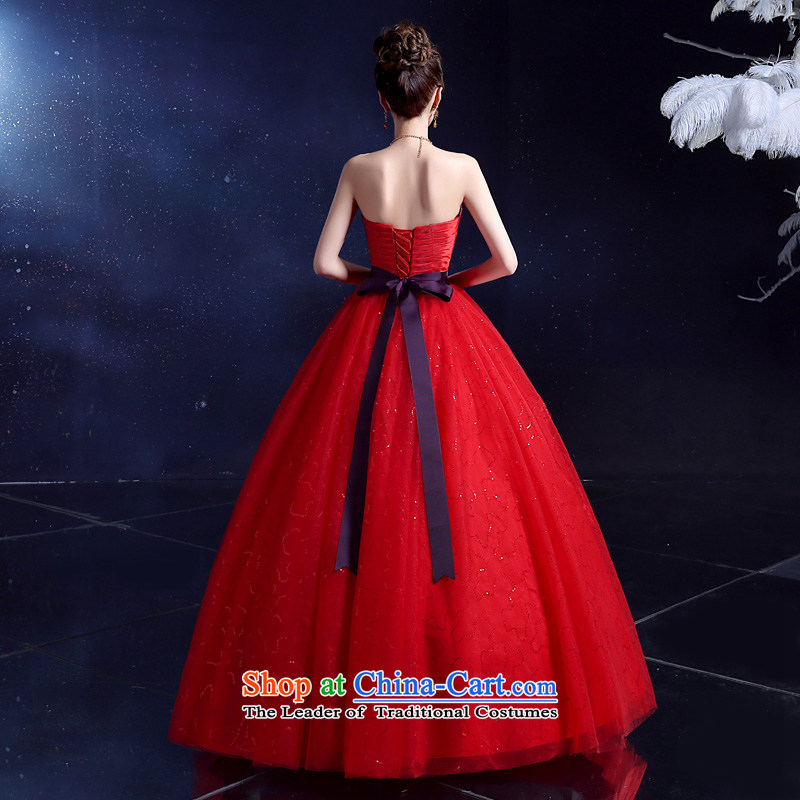 The privilege of serving-leung 2015 new stylish wedding dresses align multi-storey straps bride wedding video thin wiping the chest spring and summer red XXL, honor services-leung , , , shopping on the Internet