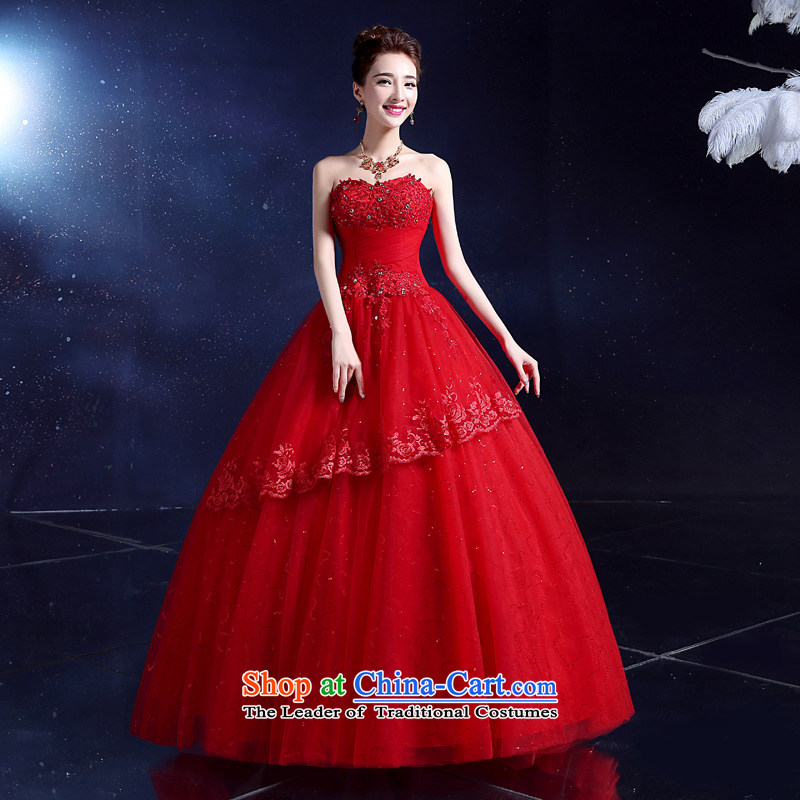 The privilege of serving-leung 2015 new alignment with Chest straps Korean lace on drill Sau San bride wedding dresses and stylish red XL, a service-leung , , , shopping on the Internet